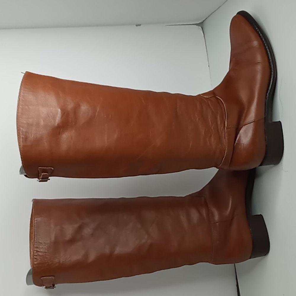 Jenrigo Tall Leather Boots made in Italy - Cognac- size 38.5 - Picture 3 of 10